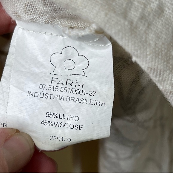 Farm Rio linen blend cream and gold frida Khalo tribute print mini dress sz M - Picture 10 of 10